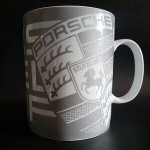 Porsche Drivers Selection Gray Mug Mission 2014 Our Return Stuttgart Logo